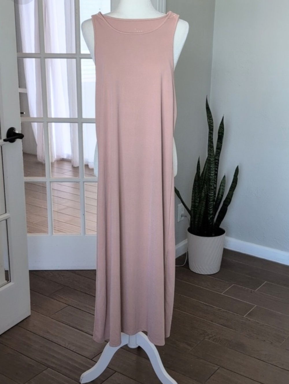 a new day Ribbed Tank Dress Slip Dress in Dusty Rose Pink